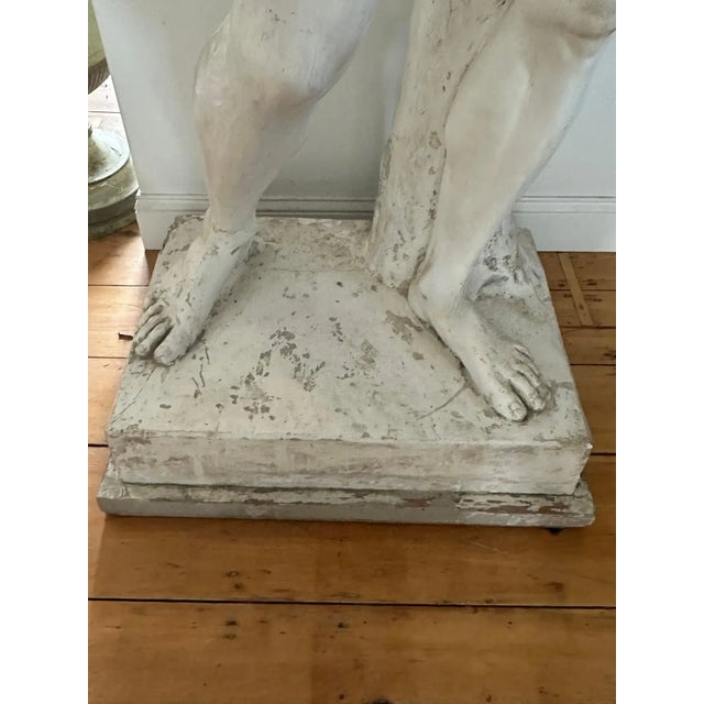 Lifesize Plaster Statue of a Greek Athlete or Apoxyomenos For Sale In Boston - Image 6 of 7