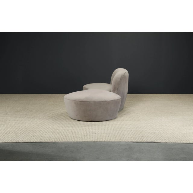 Vladimir Kagan for American Leather 'Zoe' Sofa in Grey Alcantara, Signed For Sale - Image 10 of 12
