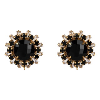 Isabella Studs (Black) (Pierced French Clip) For Sale