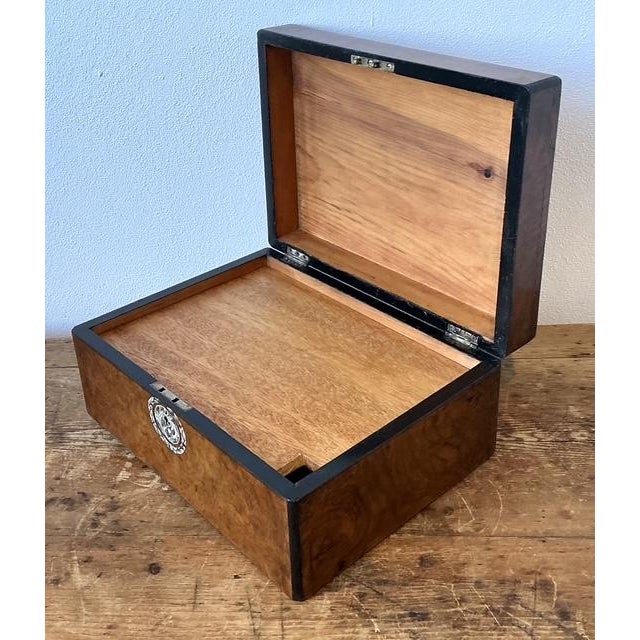 Vintage Abalone Inlay Burl Wood Box For Sale In West Palm - Image 6 of 12