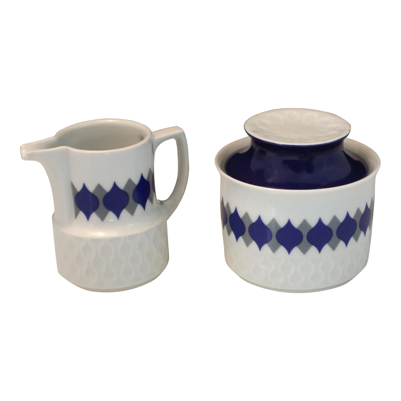 Mid Century Modern Schirnding Bavaria Blue Gray and White