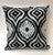 Mediterranean Black Silver Silk Velvet Ikat Pillow For Sale - Image 3 of 3