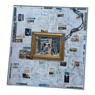 “I Want to Take You on a Ride” Large Original Mixed-Media Collage by Nantucket Artist Cheryl Fudge For Sale