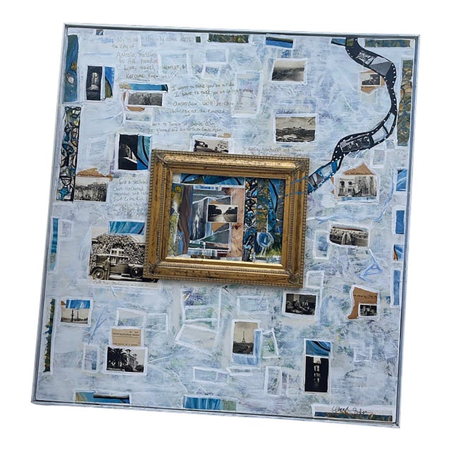 “I Want to Take You on a Ride” Large Original Mixed-Media Collage by Nantucket Artist Cheryl Fudge For Sale