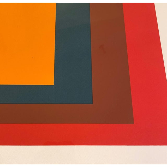 This is an exceptional vintage silkscreen serigraph print of Josef Albers' iconic artwork, Study for Homage to the Square,...