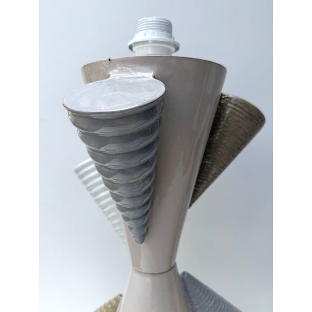 Contemporary Pair of Ceramic Cone Lamps by Antonio Cagianelli, Italy For Sale - Image 11 of 14
