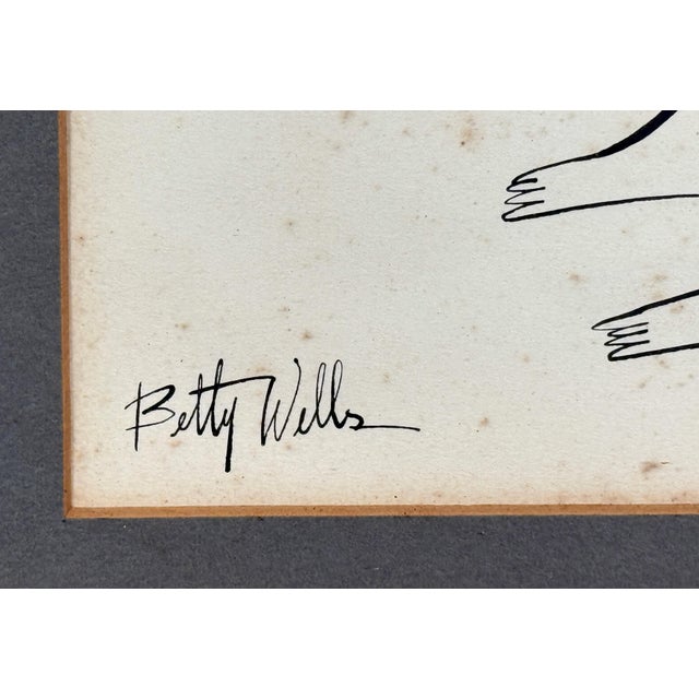 Modernist Figurative Pen and Ink Drawing Corporate Structure by Betty Wells For Sale In Providence - Image 6 of 10