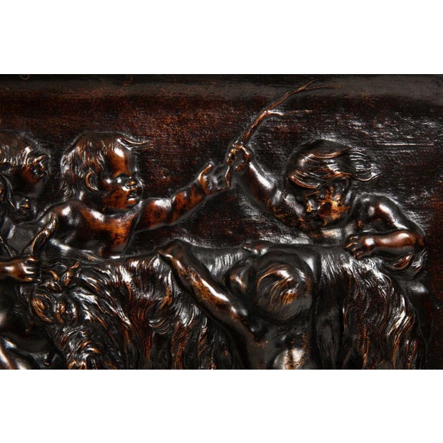 Rare 18th Century Bachanalia Plaque of Putti Tormenting Goat After Duquesnoy For Sale - Image 12 of 16