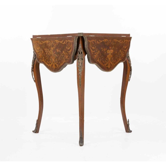 Small Folding Table in Metal and Wood, Italy, 20th Century For Sale - Image 3 of 15