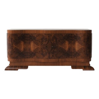 Art Deco Burr Walnut Cabinet For Sale