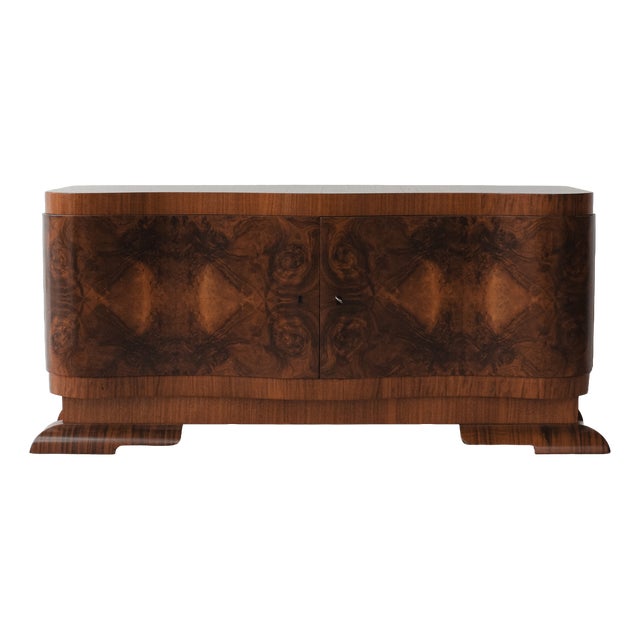 Art Deco Burr Walnut Cabinet For Sale