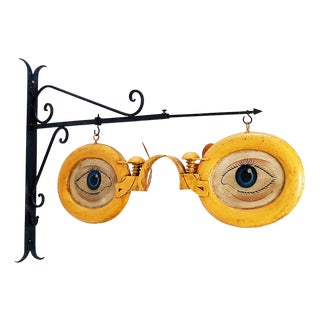 Vintage Optical Shop Sign in Metal, 1920s For Sale