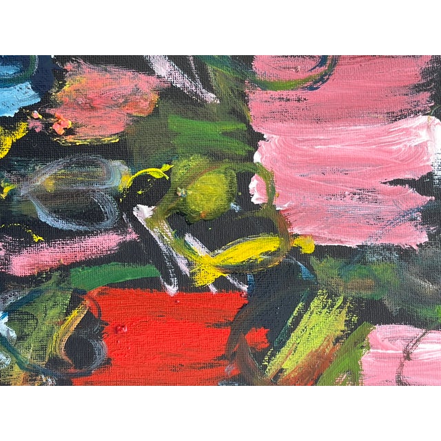 1970s 1970s Abstract Mixed Media Painting Invisible Hearts For Sale - Image 5 of 5