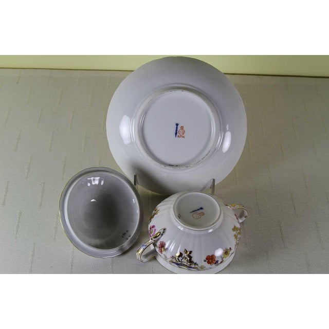 1980’s Vintage/New KPM Collector's Cream Soup Cup, Lid & Saucer For Sale - Image 9 of 17