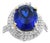 8.5 Carat Oval Tanzanite and 2 Carat Diamond Ring 18 Karat White Gold, Estate, Size 3 For Sale
