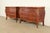 French Provincial Paul Sormani Style Antique French Provincial Louis XV Kingwood Inlaid Marquetry Marble Top Commodes With Mounted Ormolu | Pair For Sale - Image 3 of 15