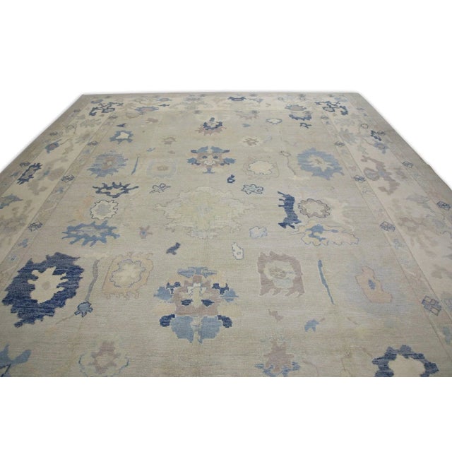 Oriental Hand Knotted Rug Turkish Oushak 11'7" x 15'4" For Sale - Image 4 of 7
