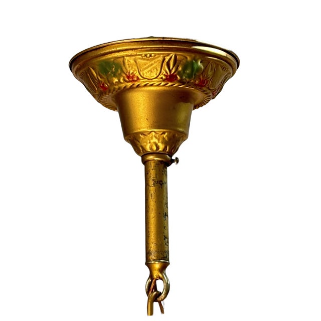 Chain Drop Aztec Gold 1920s Chandelier With Original Finish #2607 For Sale - Image 11 of 12