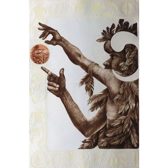 1980s James Rome Signed Numbered Embossed Etching Native American Themed Artwork For Sale - Image 5 of 7