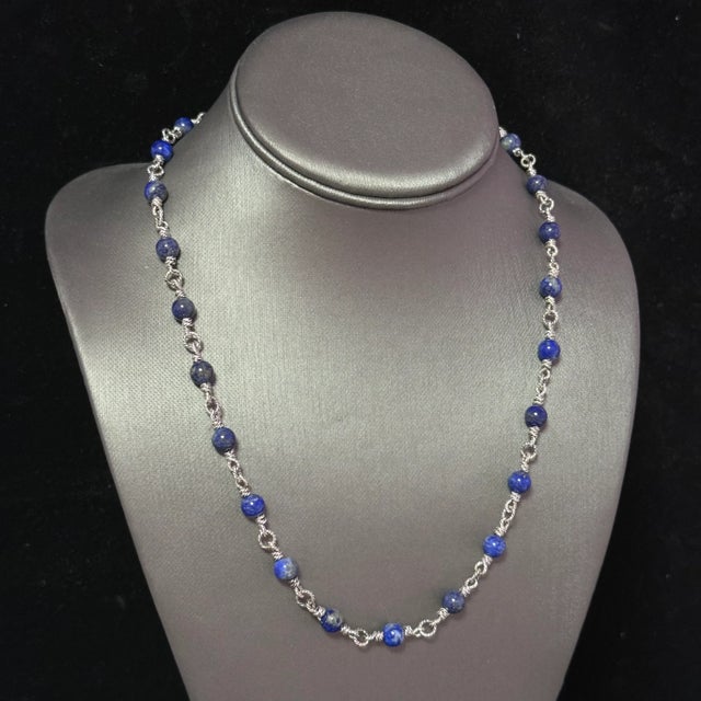 Authentic David Yurman Lapis Lazuli Necklace 20" 6 mm Sterling Silver Estate DY581 Retail: $989.00 This elegant Authentic...