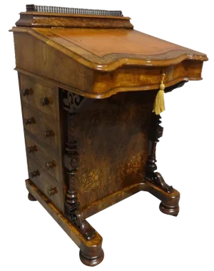 Top Quality Inlaid Burr Walnut Davenport Desk