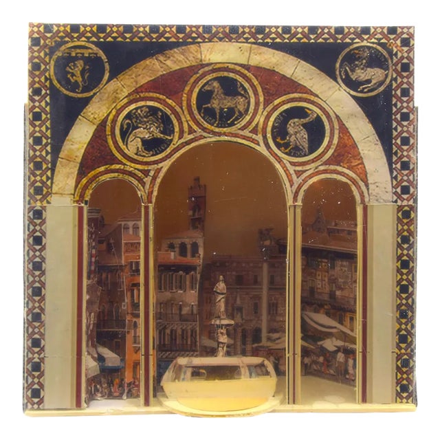 Verona, Piazza Erbe, Italy - Original Mixed Media (Diorama) - 2018 2018 For Sale
