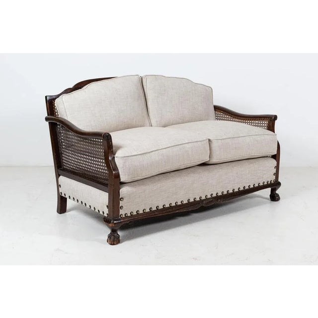 English Mahogany Bergere Suite, 1930s, Set of 3 For Sale - Image 4 of 18