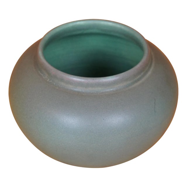 Antique Rookwood 1908 VIII Olga Geneva Reed 622 Green Pot Bowl For Sale