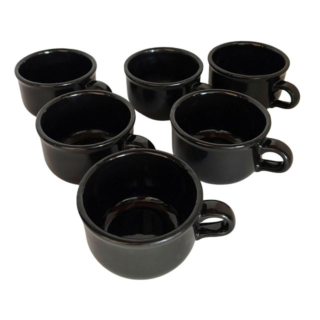 Neo Art Deco Black Bowl & Coffee Mug 26 Piece Serverware Set by Waechtersbach For Sale In Los Angeles - Image 6 of 11