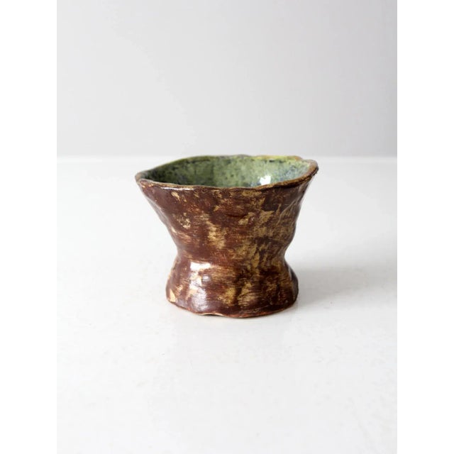 Vintage Studio Pottery Pedestal Bowl For Sale - Image 4 of 10