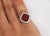 Orange Vintage Gia Certified Orange Spessartine Garnet & Diamond 18k White Gold Ring Size 6.5 For Sale - Image 8 of 9