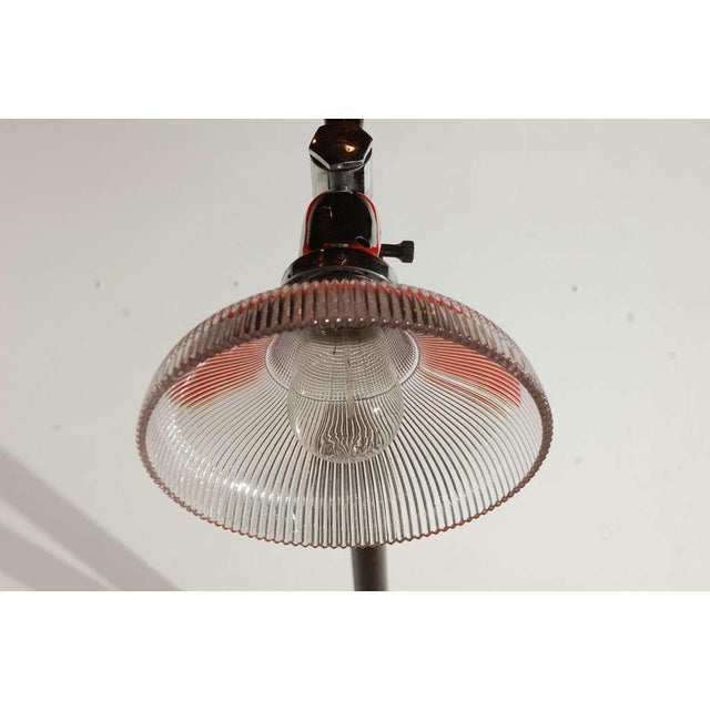 Incredible Industrial sconce; probably originally used in a medical office. Arm extends, and fixture swivels on base....