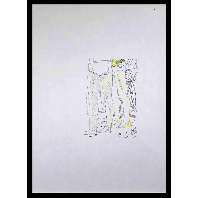 The Men is an original drawing in pen realized by Anthony Roaland in 1980. Hand-signed and dated by the artist on the...