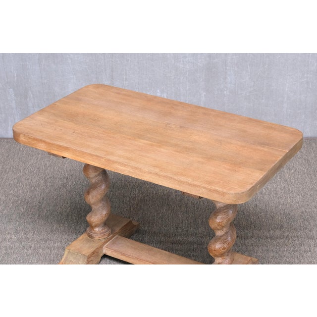 1920s Baroque Swedish Cerused Oak Side Table with Barley-Twist Legs, 1920s For Sale - Image 5 of 13