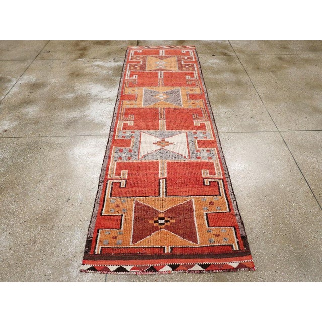 Galerie Shabab Collection Mid-20th Century Turkish Anatolian Tribal Runner For Sale - Image 4 of 10