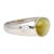 Metal Bezel Set Chrysoberyl Cat's Eye and Diamond Three Stone Ring in 18k White Gold For Sale - Image 7 of 12