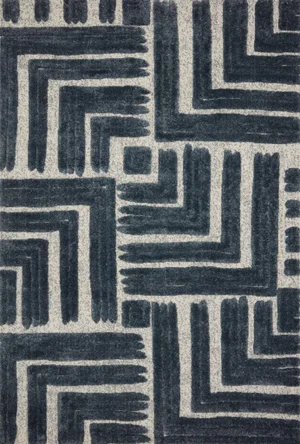Loloi II Hagen Rug, Blue / White - 2'-7" x 4'