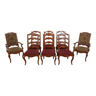 Set of 8 Century Cherry Country French Dining Chairs For Sale