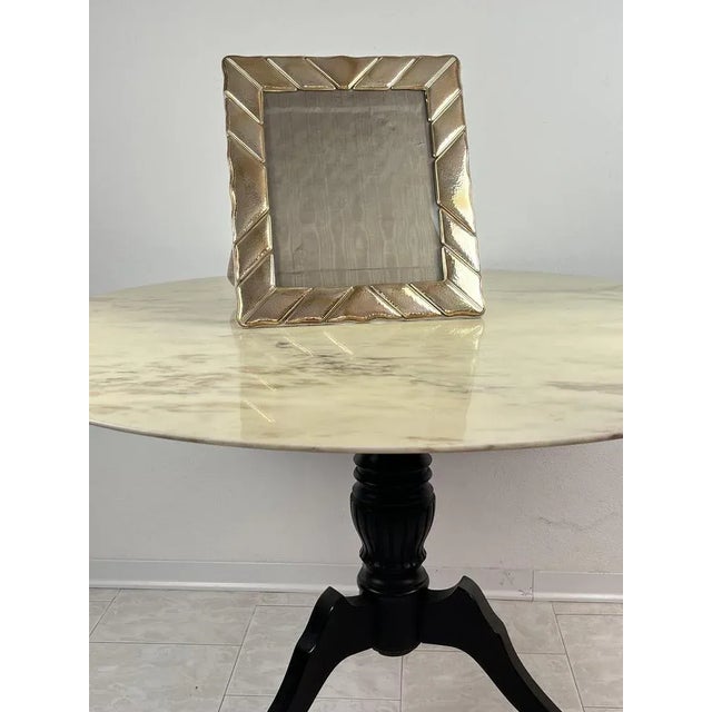 Large sterling silver photo frame, Italy, 1980s. Found in an aristocratic apartment. 43 cm high! The silver is fixed on a...