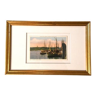 Vintage Framed Nantucket Postcard - "A Memory of Old Nantucket" For Sale