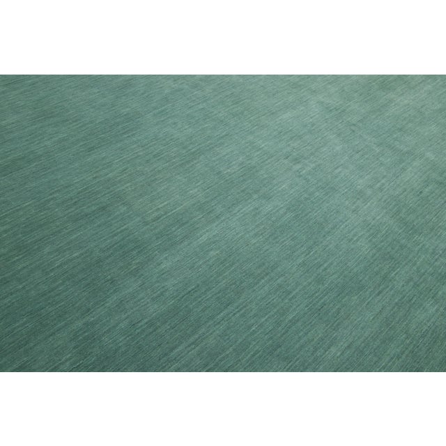 Modern Handmade Gabbeh Plush Wool Rug in Green by Apadana For Sale - Image 11 of 11