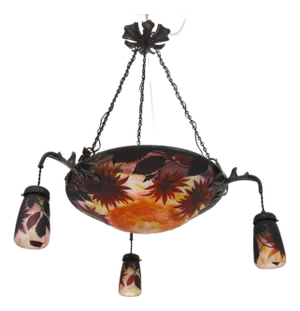 Large Model Dahlia Majorelle Pendant by Louis Majorelle for Daum