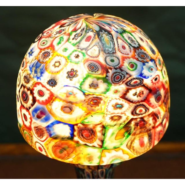 1950s Exquisite Antique Murano Millefiori Italian Glass Mushroom Table Lamps, 1950s, Set of 2 For Sale - Image 5 of 18