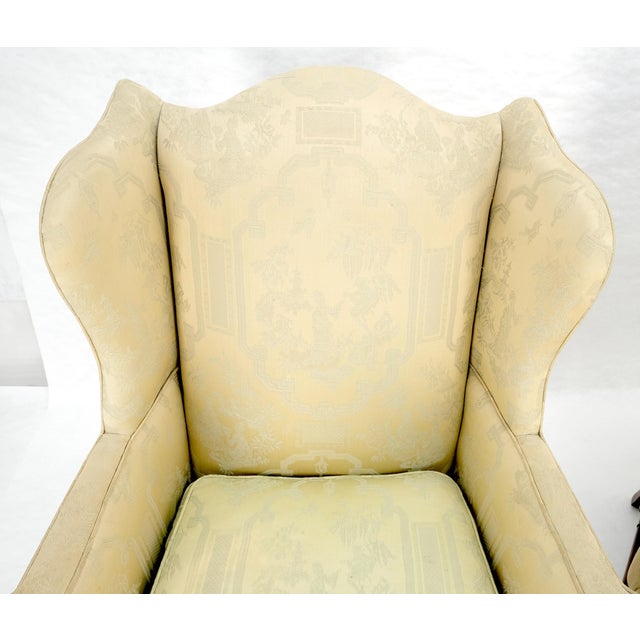 Pair of Hickory c1960s Very fine Mahogany Queen Ann Bases Arm Wingback Chairs For Sale - Image 15 of 16