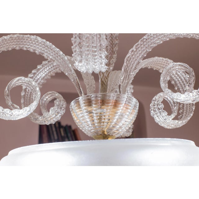 Vintage Art Decò Barovier & Toso Chandelier, 1940s For Sale - Image 11 of 12