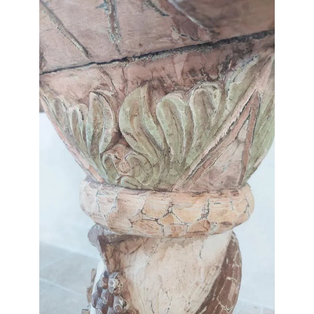 Italian Carved Wooden Pedestals, Set of 2 For Sale - Image 10 of 12