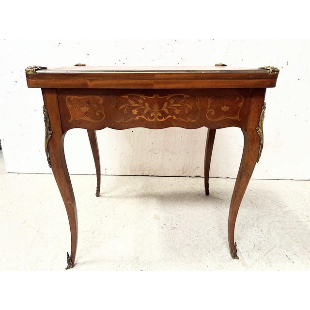 Louis XV Style Games Table with Marquetry Decoration, 20th Century For Sale - Image 13 of 15