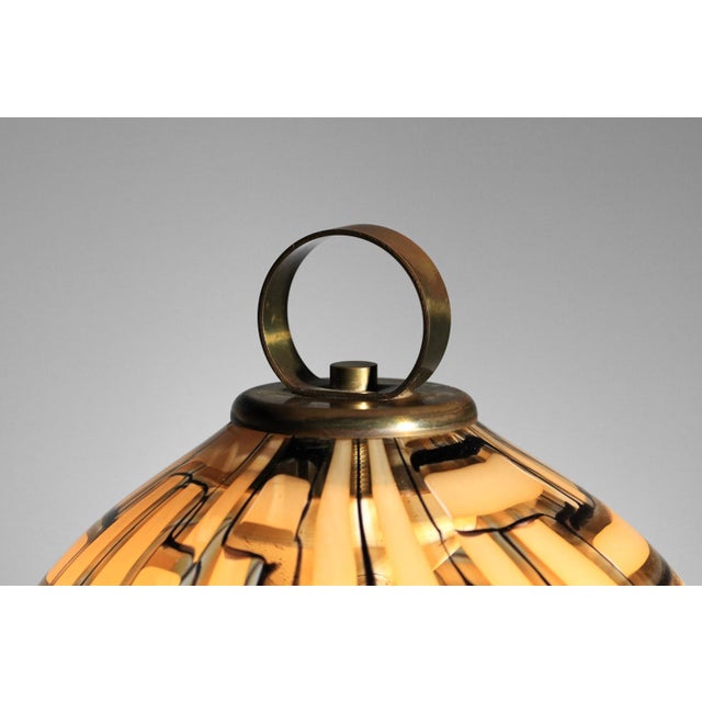 Brass 1970s Large Italian Barovier and Toso Table Lamp in Glass and Brass For Sale - Image 8 of 9
