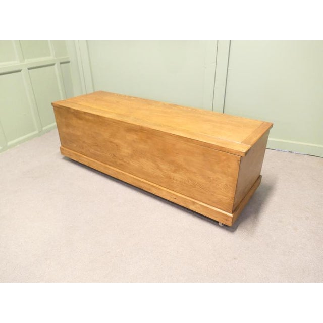 Brown Long Narrow Victorian Pitch Pine Box For Sale - Image 8 of 10
