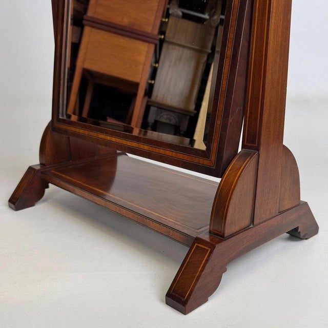 Antique English Inlaid Mahogany Dressing Mirror, 1890s For Sale - Image 12 of 14